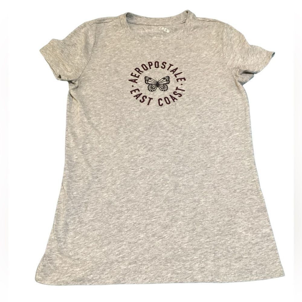 Aeropostale East Coast Butterfly‎ Logo Gray T-Shirt Casual Summer Tee